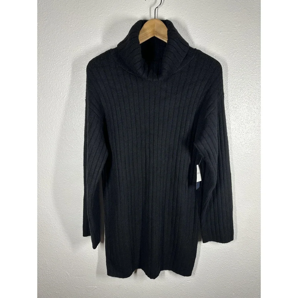 Abercrombie & Fitch‎ Sweater Womens Small Black Cowl Neck Ribbed Knit Tunic